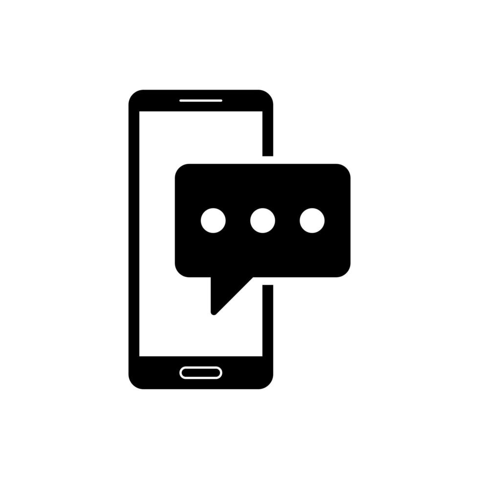 icono de vector de mensaje de texto de teléfono sms