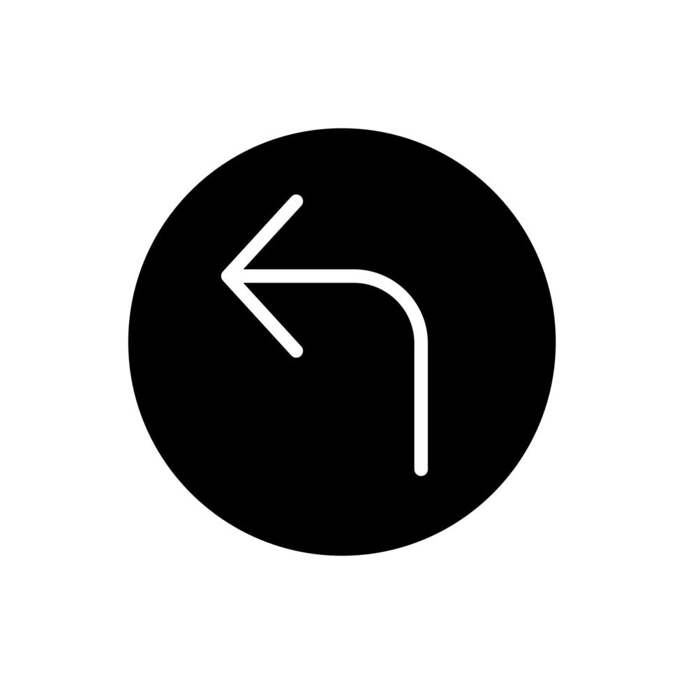 left turn arrow vector icon