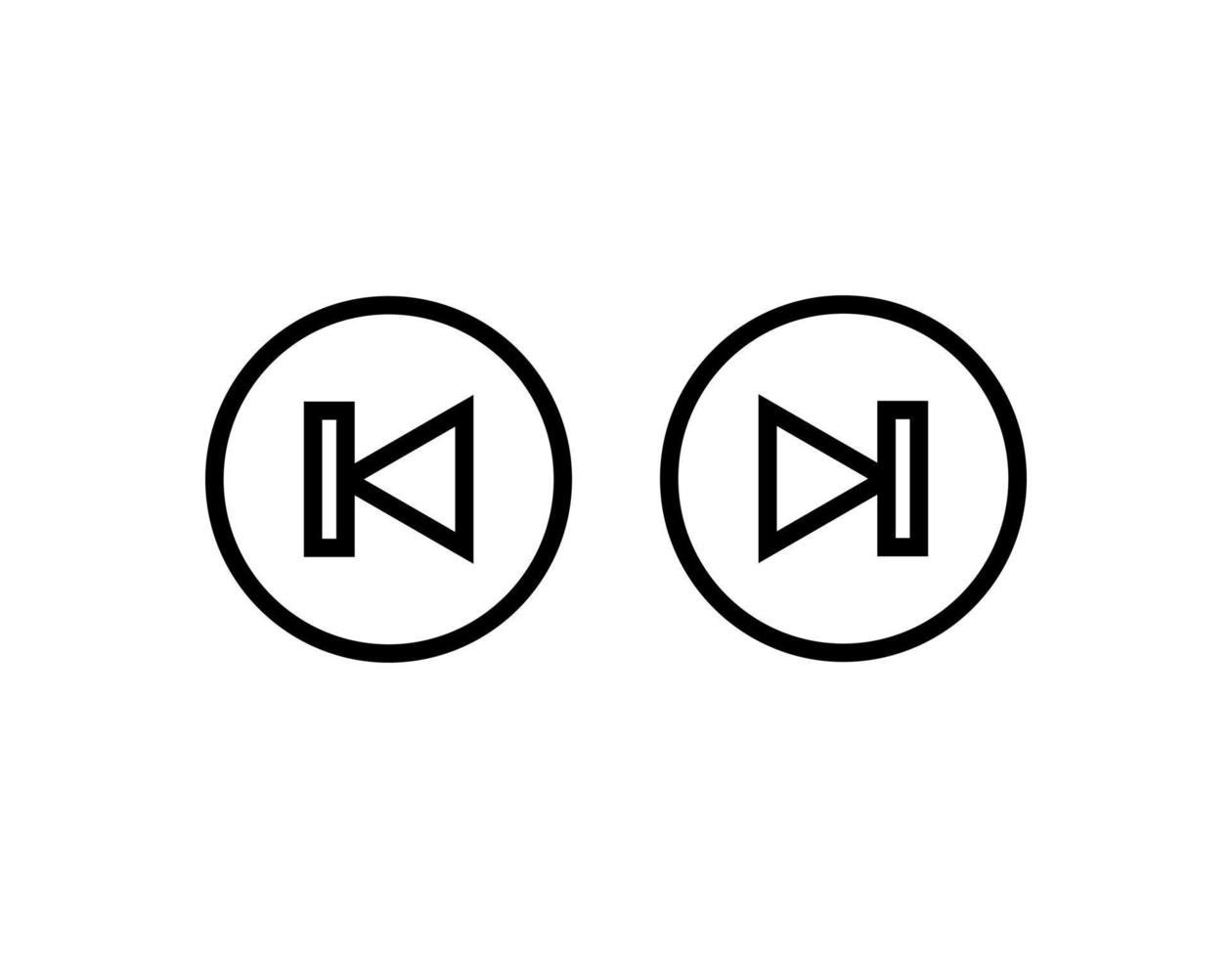 previous and next video playback vector icon