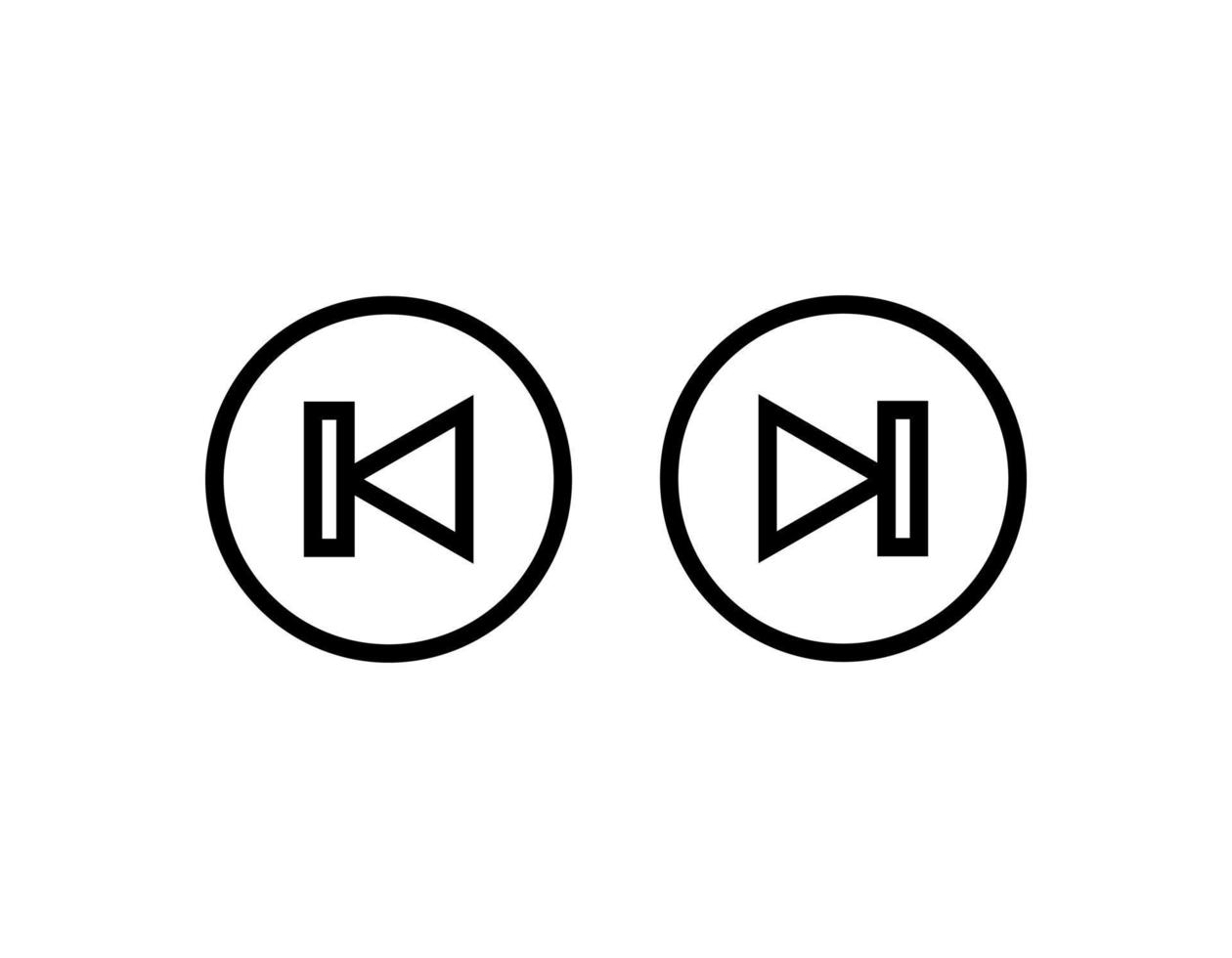 previous and next video playback vector icon