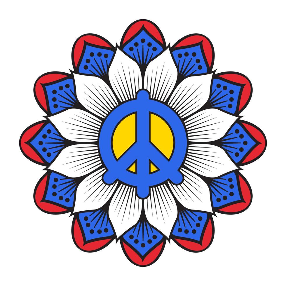 peace symbol, with mandala vector