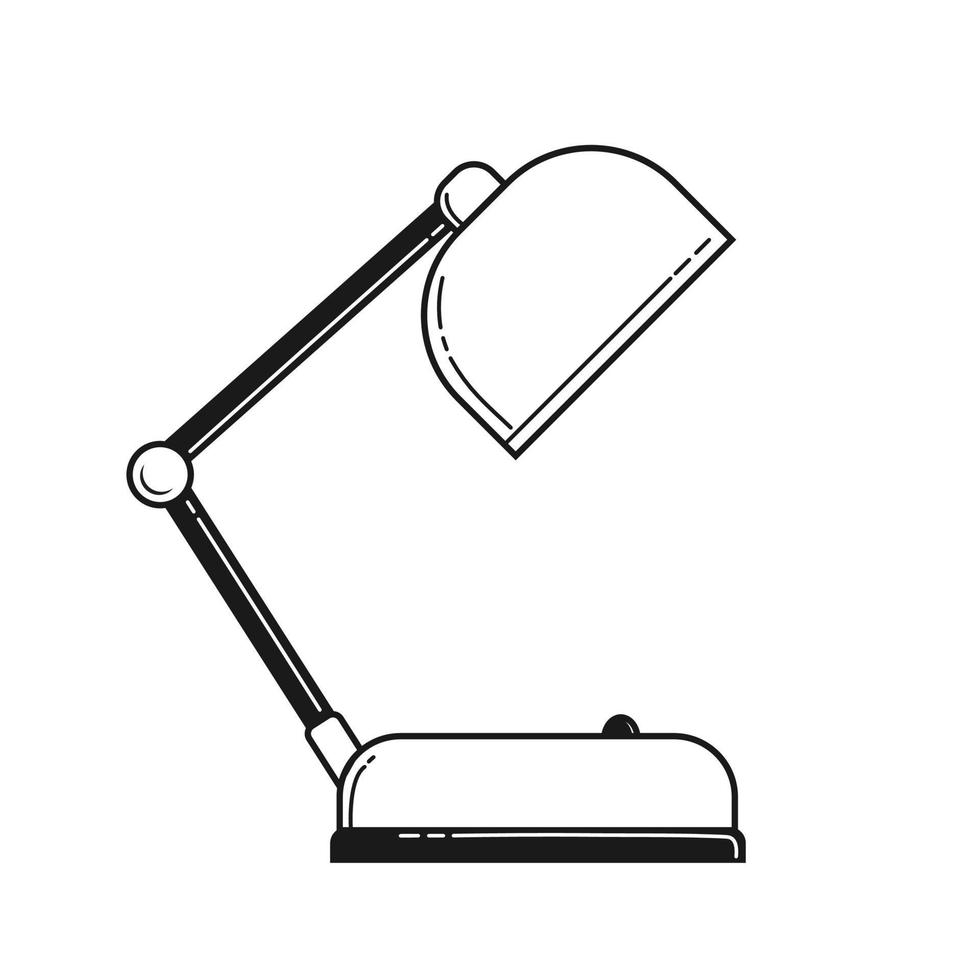 lámpara de mesa vector ilustración línea arte