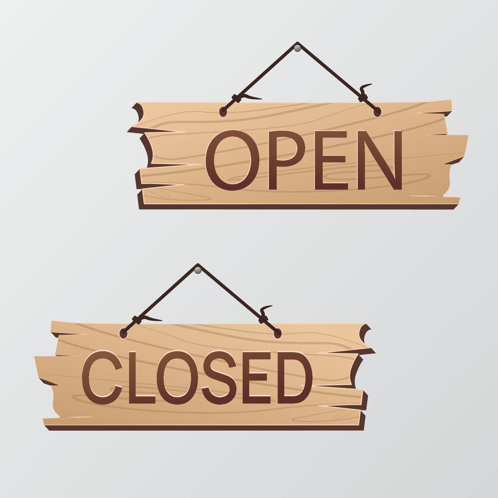 vector illustration, open close board