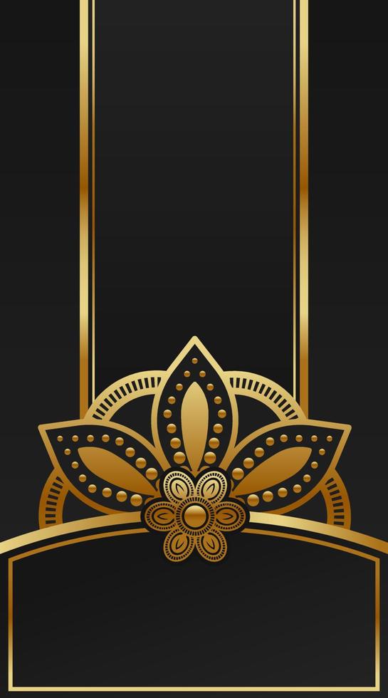 vector de fondo de lujo, mandala de oro