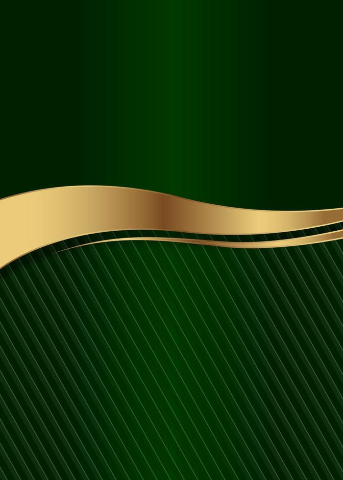 fondo verde, borde dorado de lujo vector