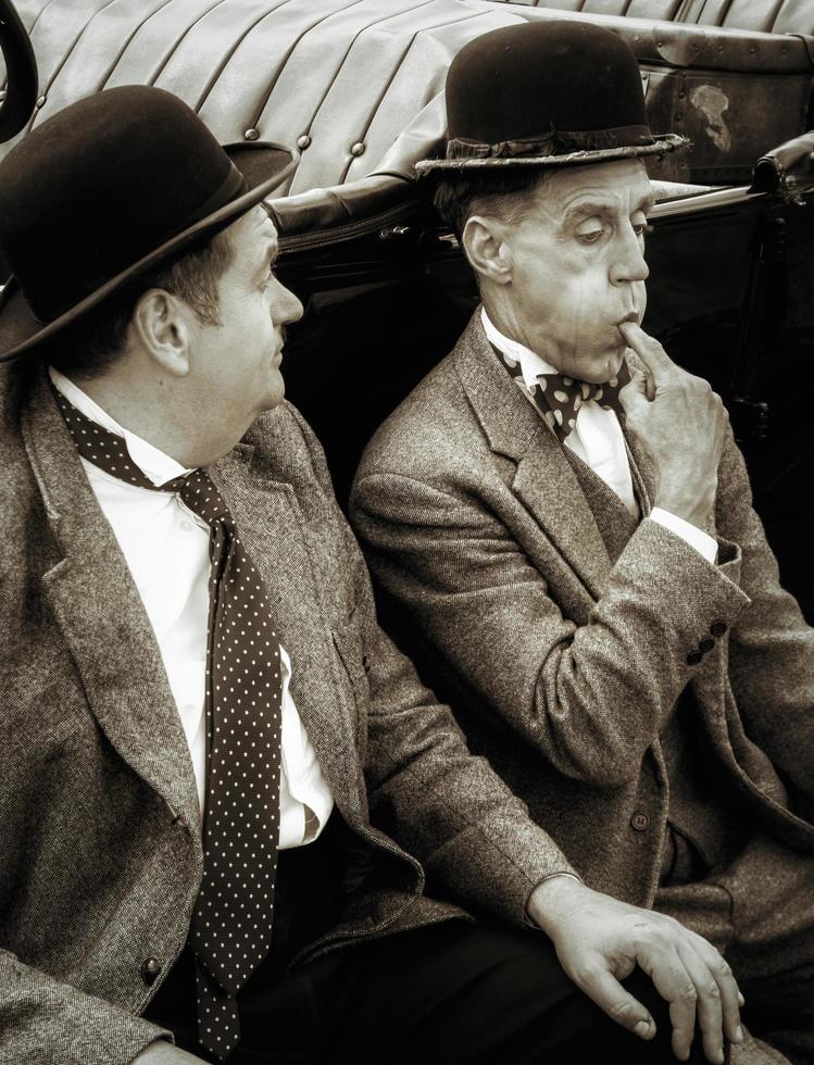 SHOREHAM-BY-SEA, WEST SUSSEX, UK, 2014. Laurel and Hardy lookalikes photo