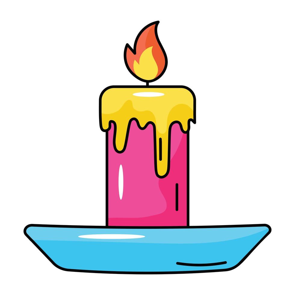 Carefully crafted flat icon of candle vector