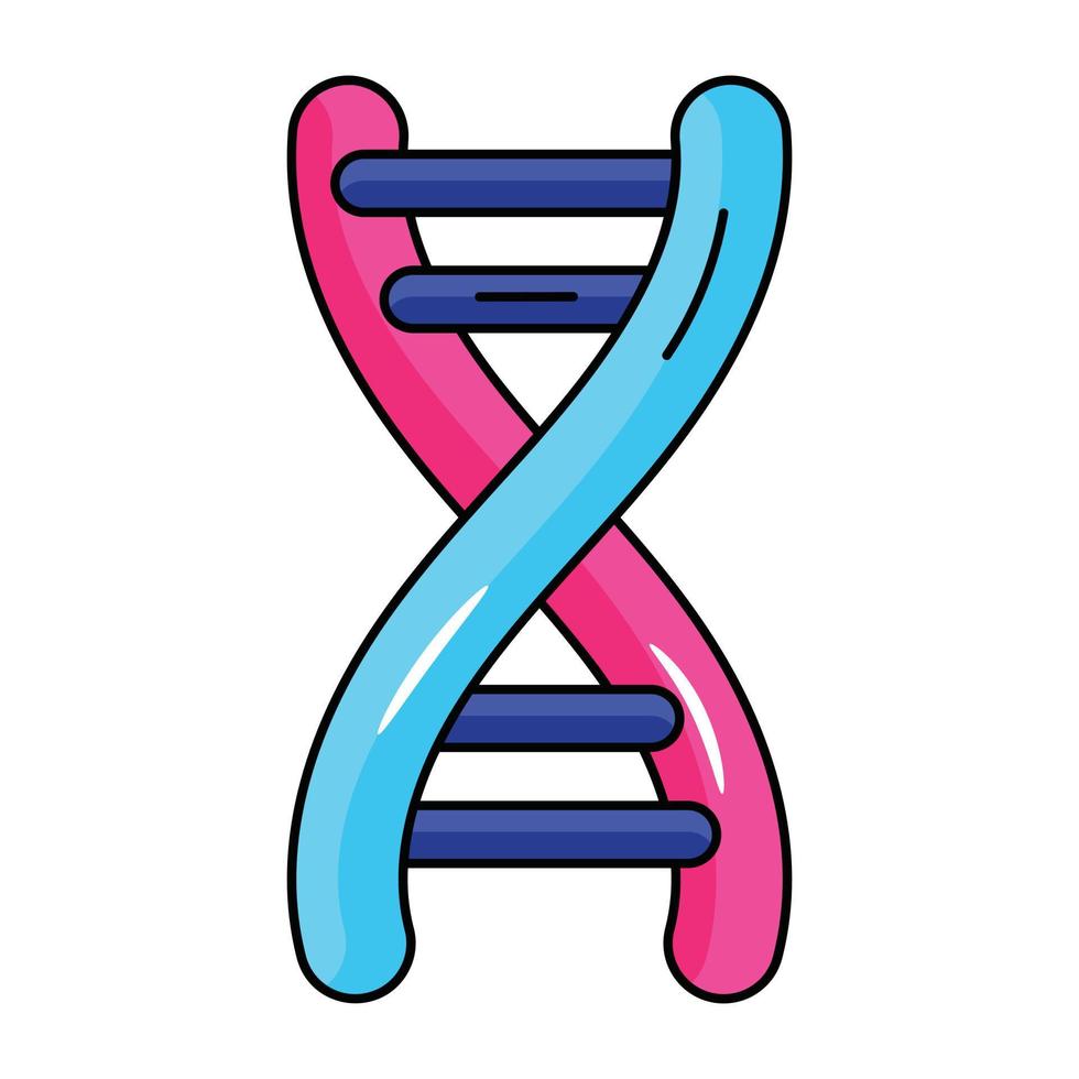 An editable flat icon of DNA vector