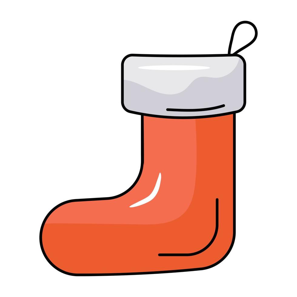 Flat icon of Christmas sock, editable design vector