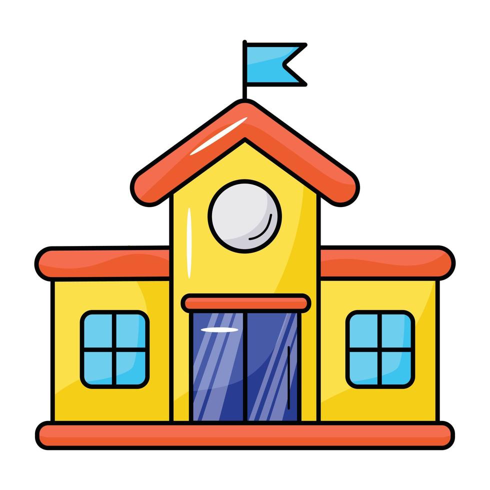 A premium flat icon of school vector