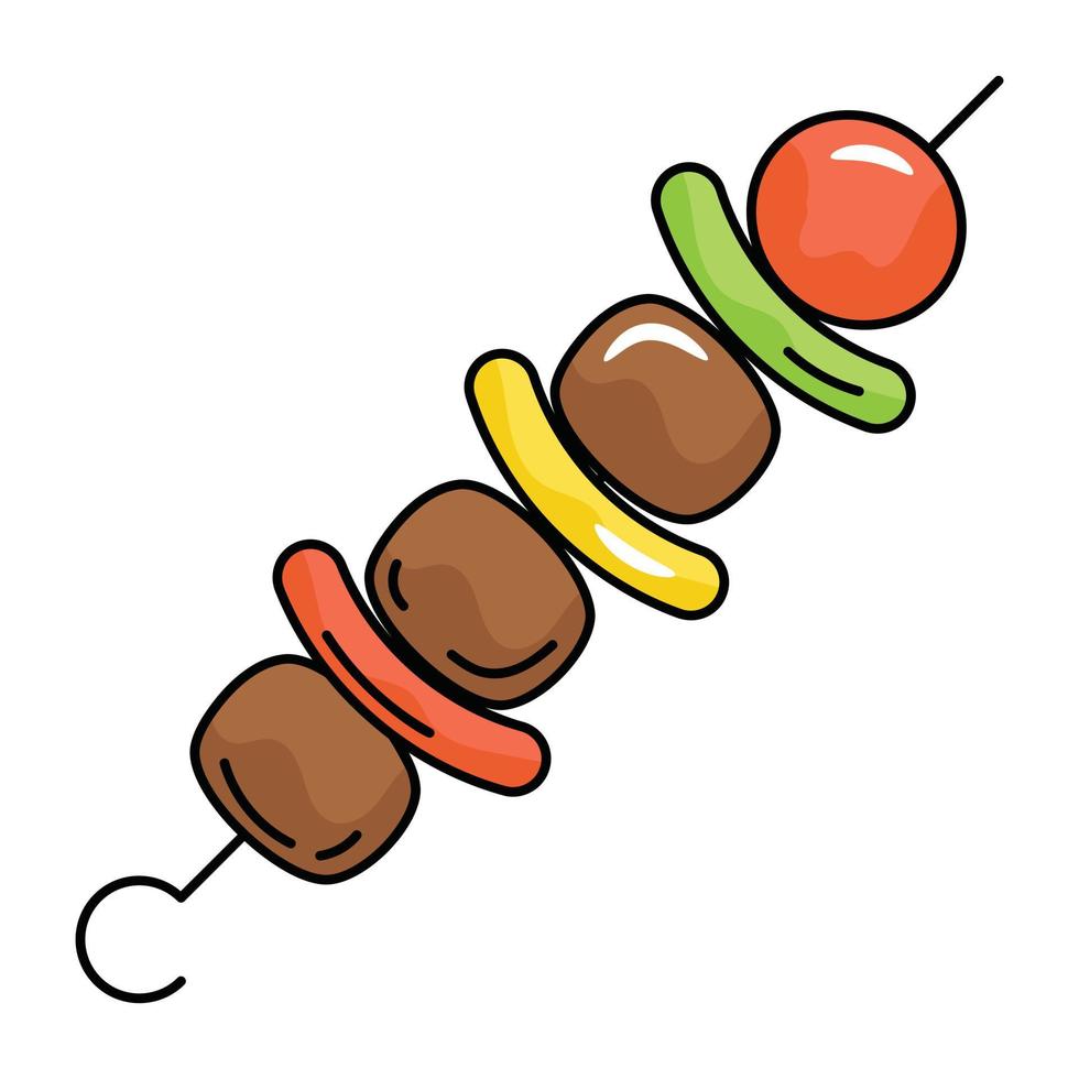 Download premium flat icon of skewer vector