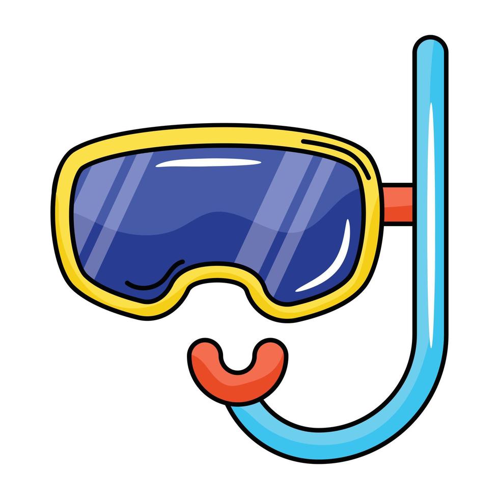 Creatively designed flat icon of scuba mask vector
