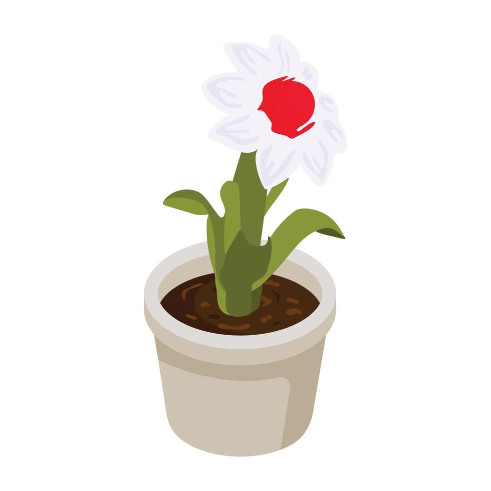 Have a look at this isometric icon of flower pot vector