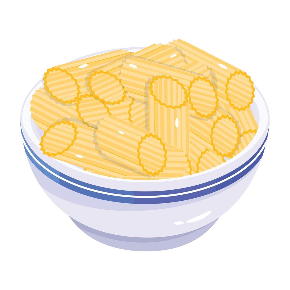 Light meal, an isometric icon of snacks vector