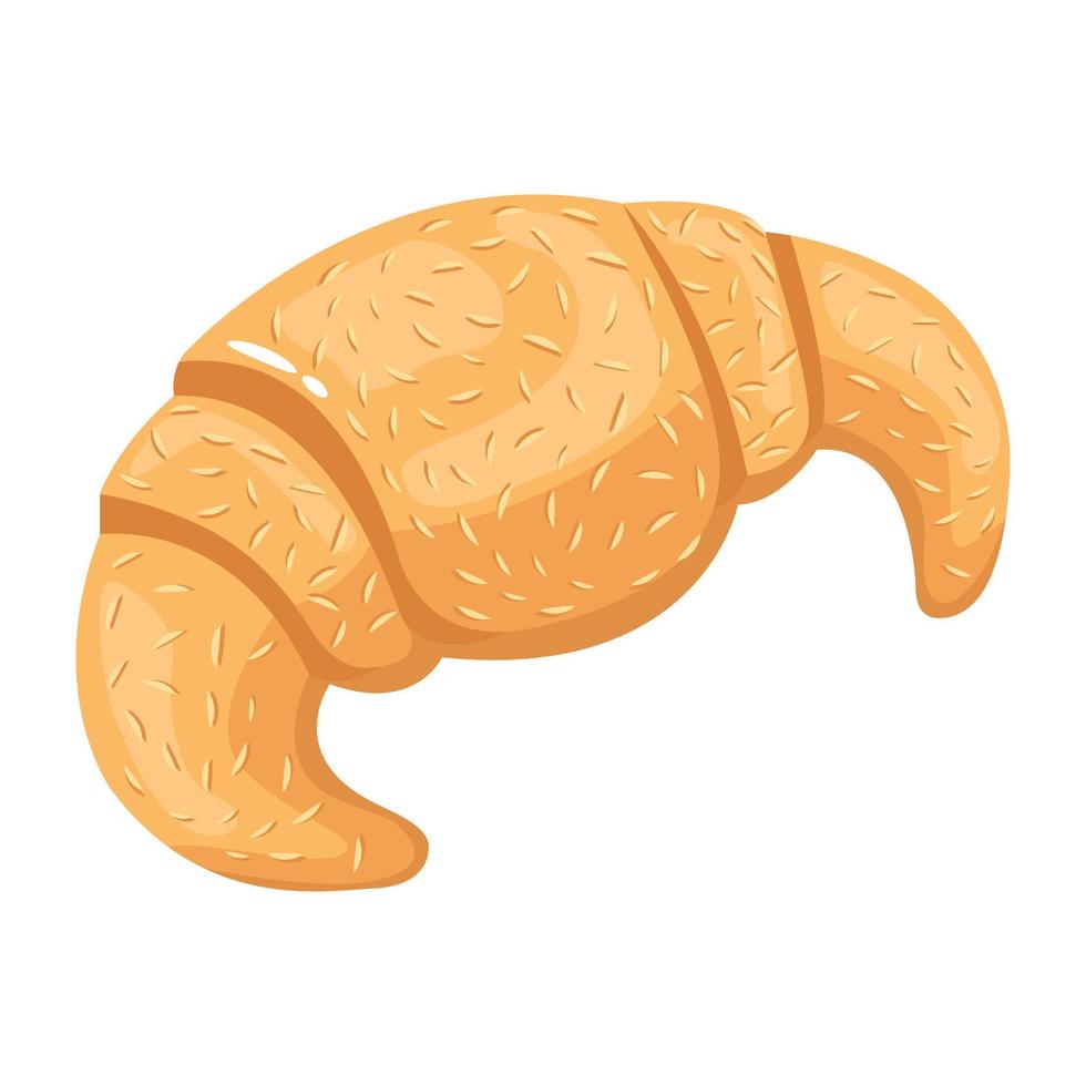 echa un vistazo a este icono isométrico de croissant vector