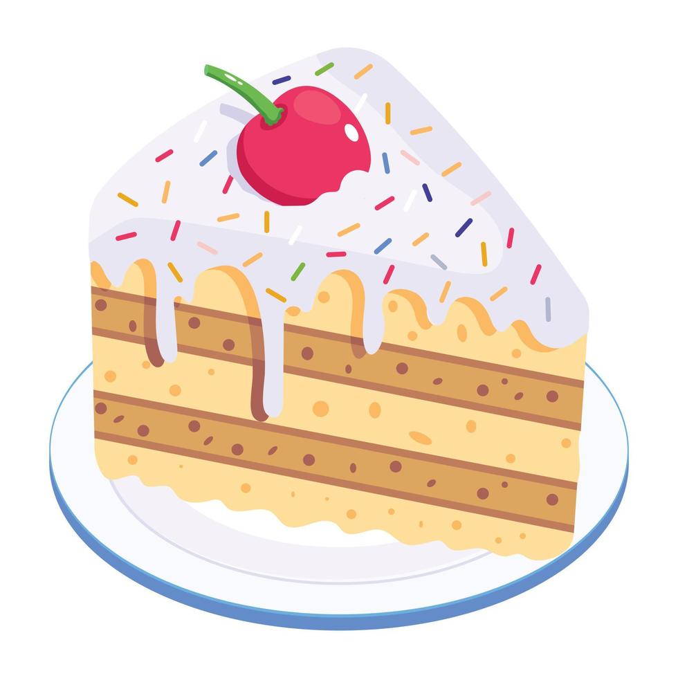 Catch a sight of this isometric icon of chocolate cake vector