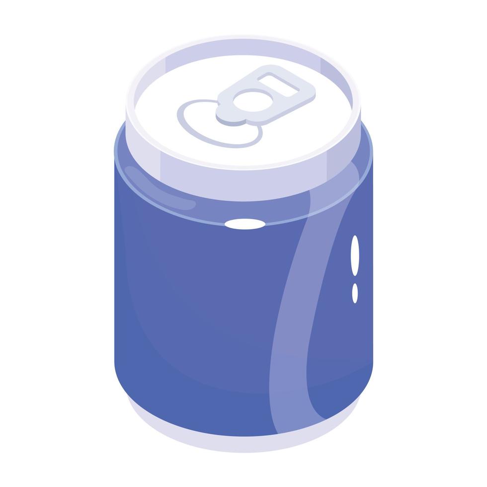 Get your hands on this isometric icon of soda can vector