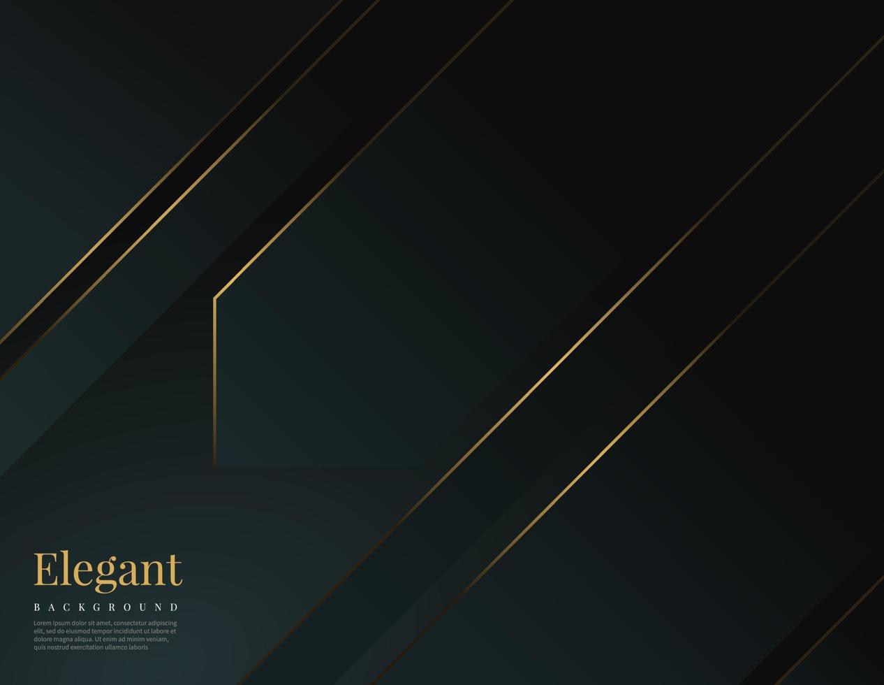 Elegant dark green with golden element texture background vector