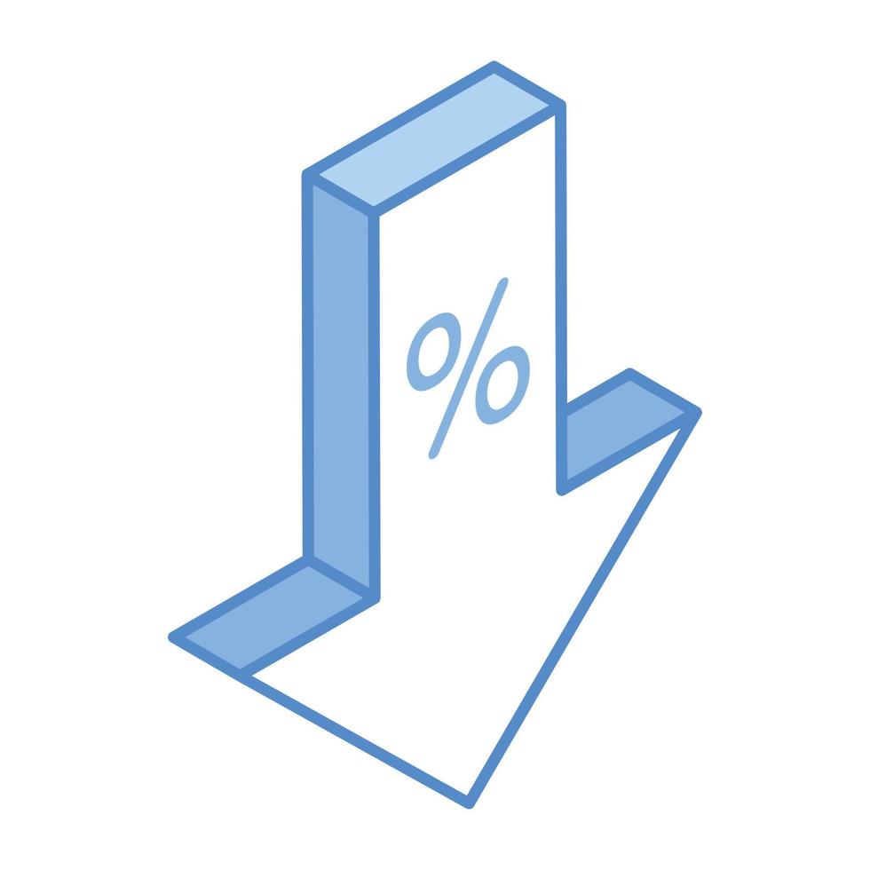 Concept of low rate isometric icon, vector design