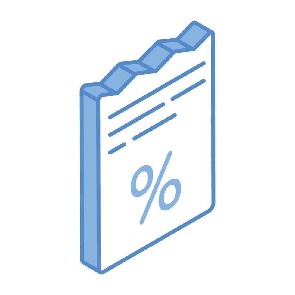 Icon of bill discount in 3d style vector
