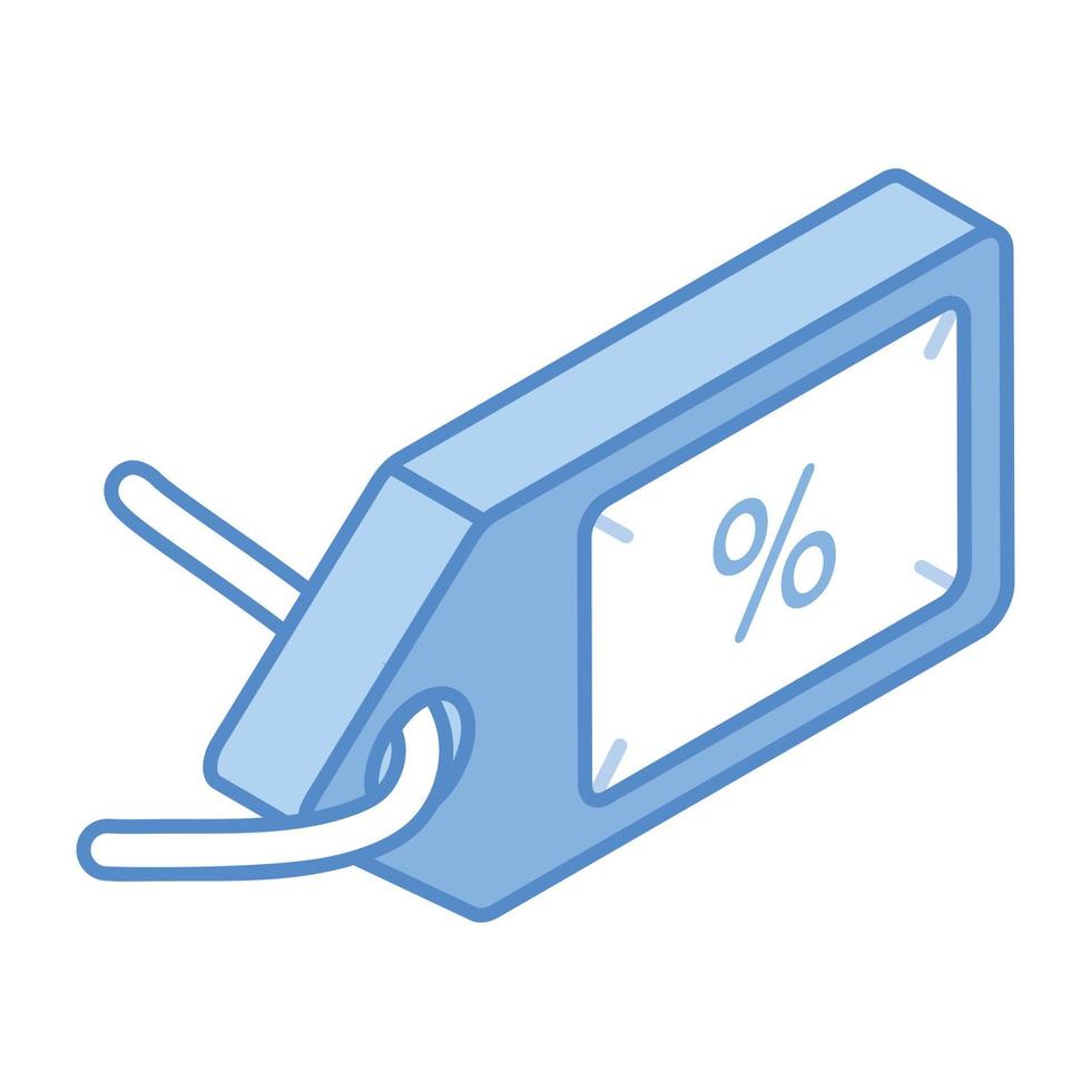A well-designed isometric icon of sale tag vector