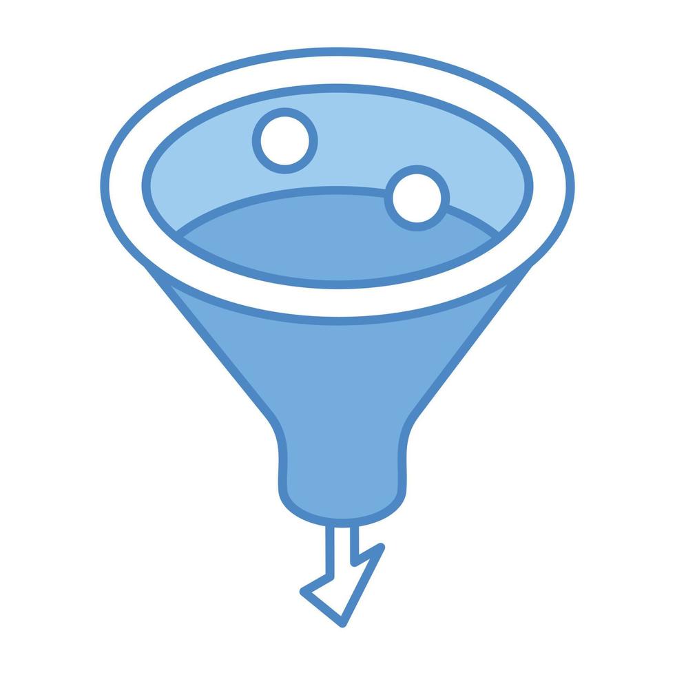 Business funnel, an isometric icon of data filtration vector