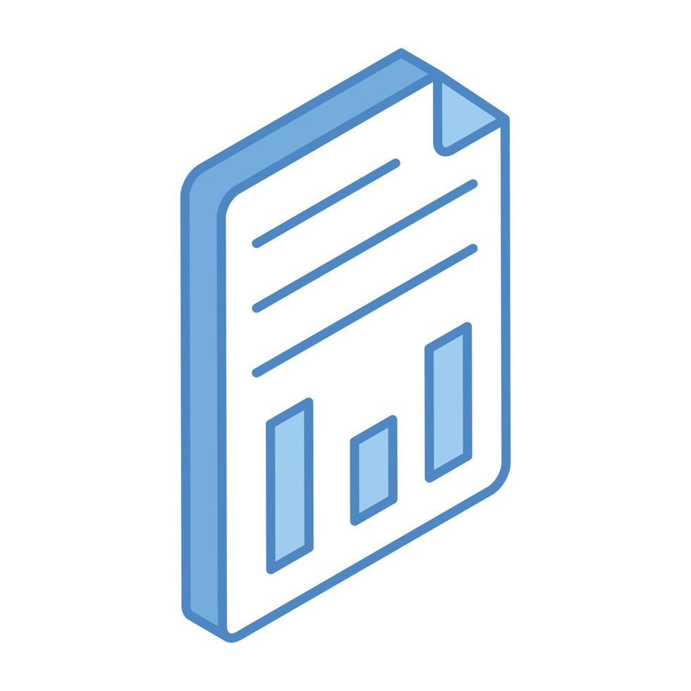 Descriptive analysis, an isometric icon of business report vector