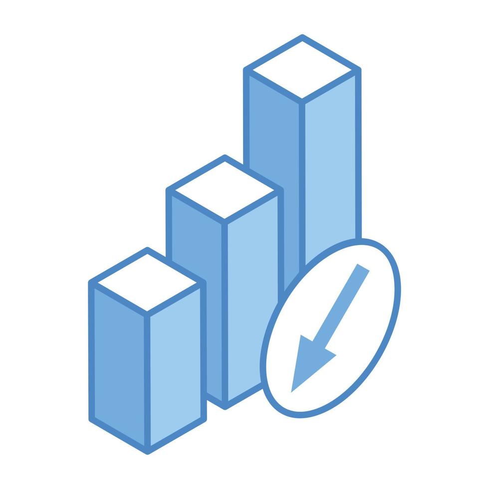 Business loss, an isometric icon of recession vector