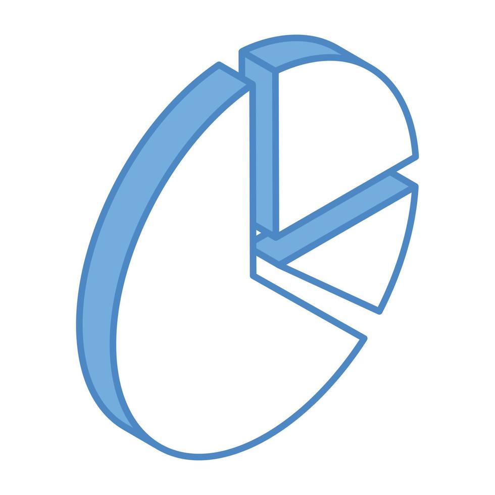 Descriptive data, an isometric icon of pie graph vector