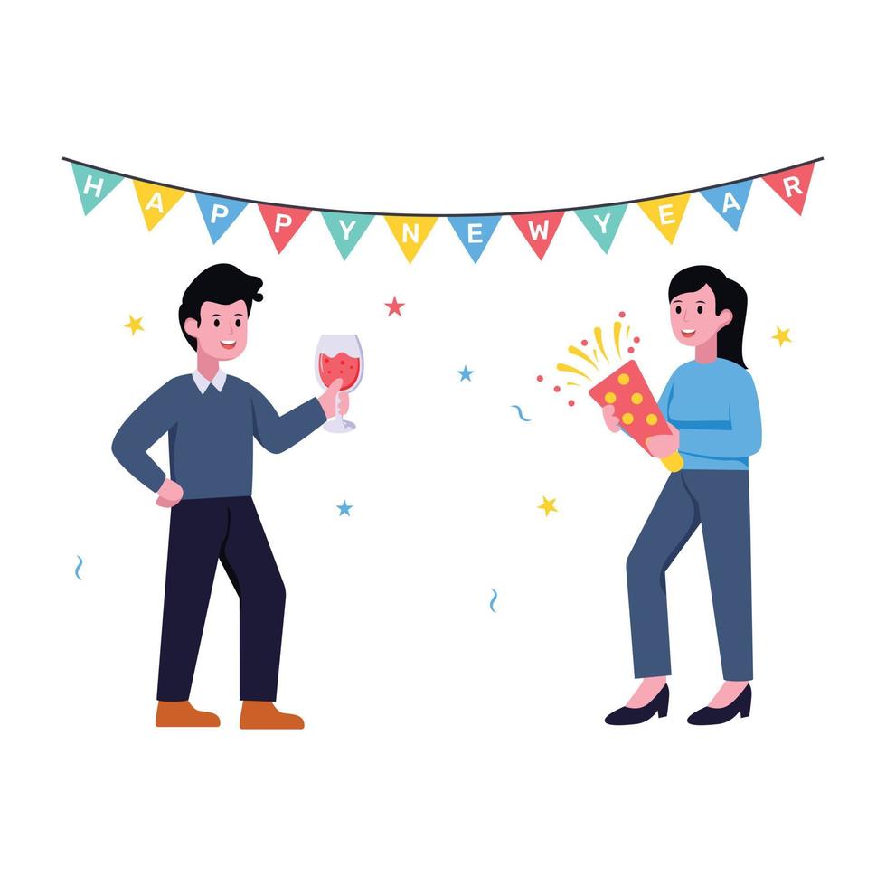 una ilustración plana escalable de celebración vector