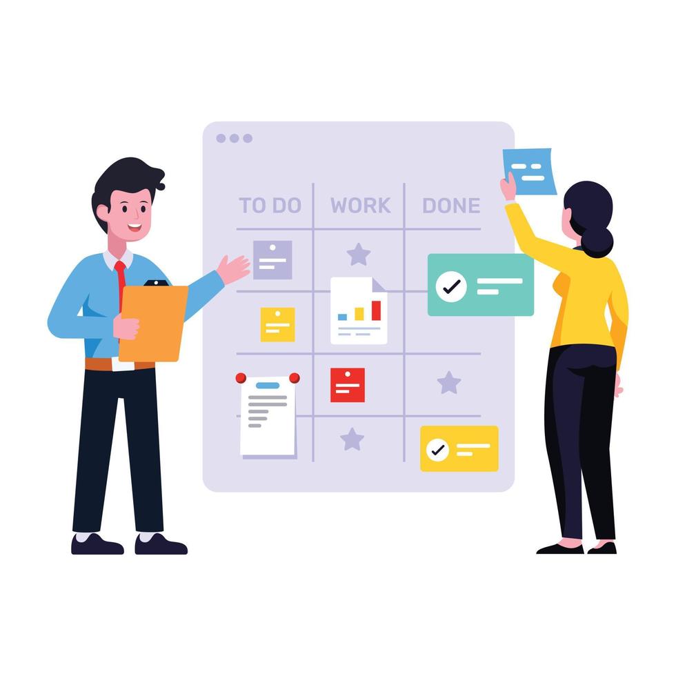 Work plan flat illustration in vector format