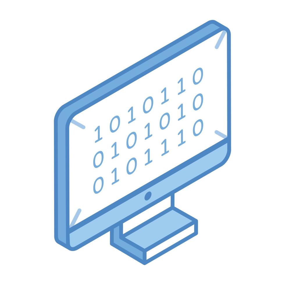 Download isometric icon of binary coding vector