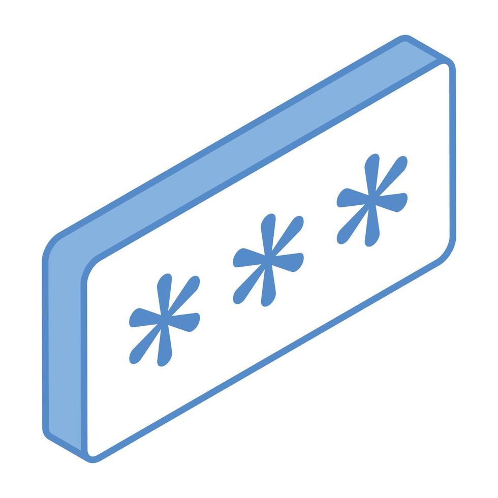 Security code, an isometric icon of password vector