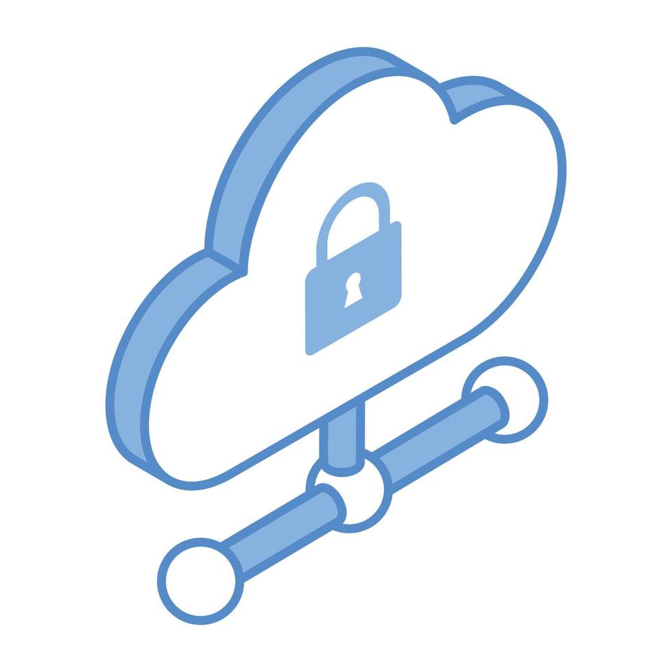 Grab this isometric icon of secure hosting vector