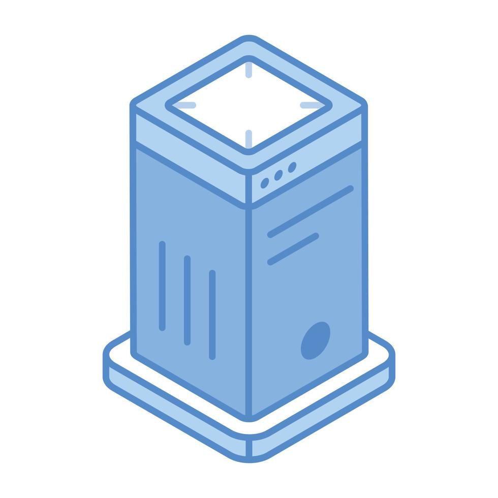 Central processing unit, an isometric icon with editable facility vector