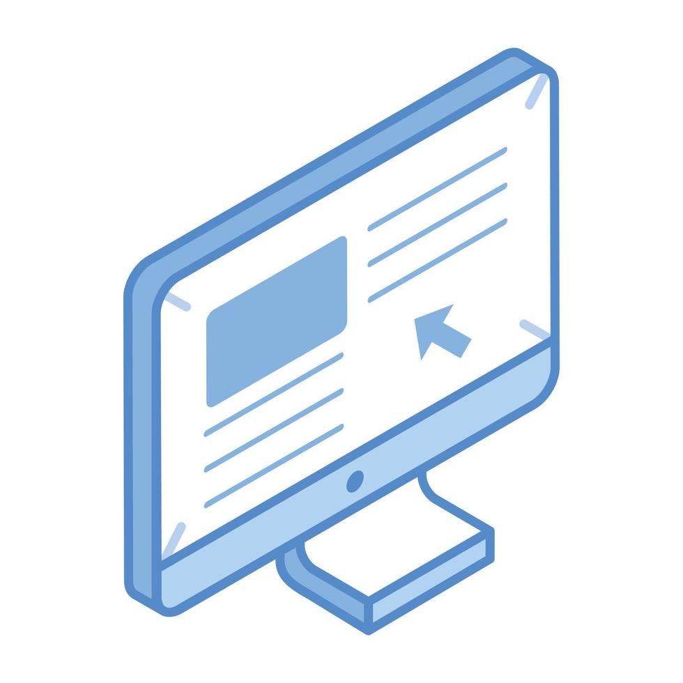 A trendy isometric icon of web surfing with editable facility vector