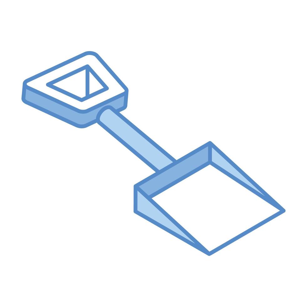 Gardening tool, an isometric icon of shovel vector