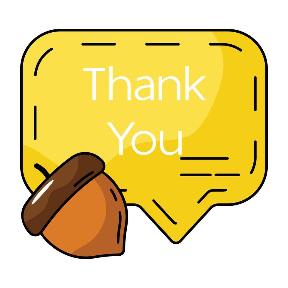 Trendy flat icon of thanksgiving message vector