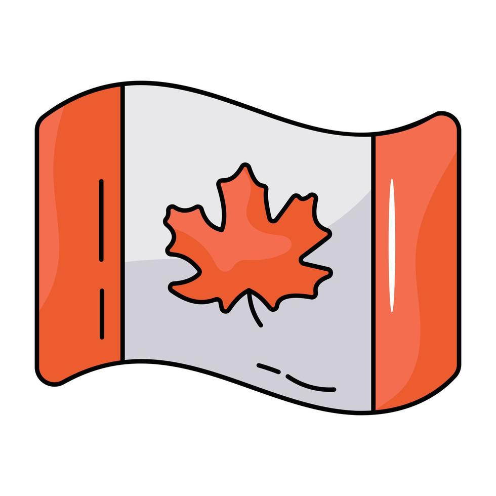 diseño de icono plano de moda de la bandera de canadá vector