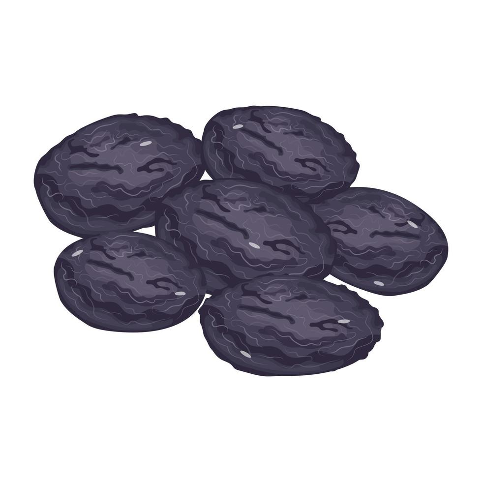 Trendy isometric icon of dried prunes, healthy food vector