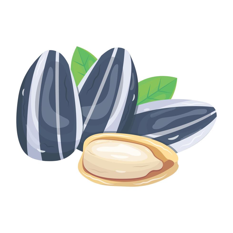A scalable isometric icon of sunflower seeds, organic food vector
