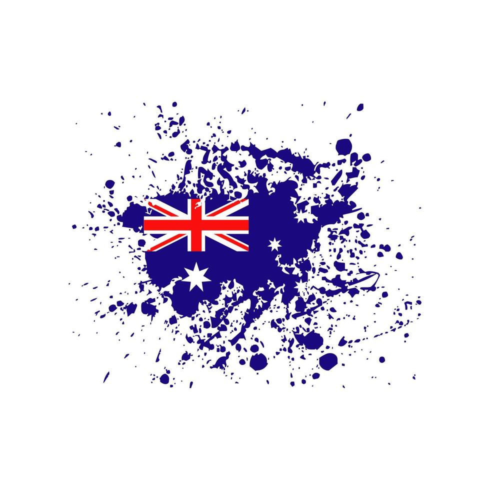grunge australian flag vector