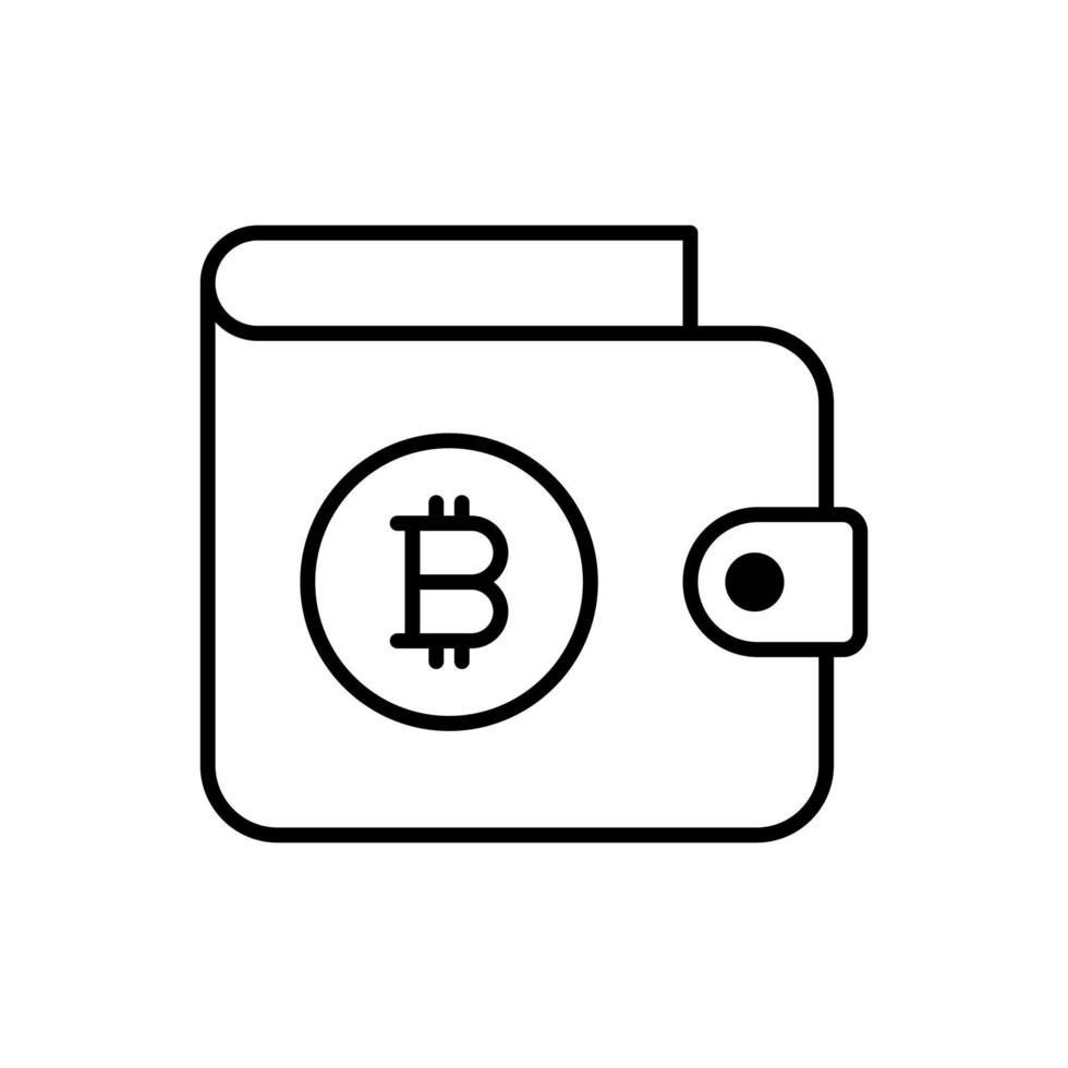 icono de vector de billetera bitcoin