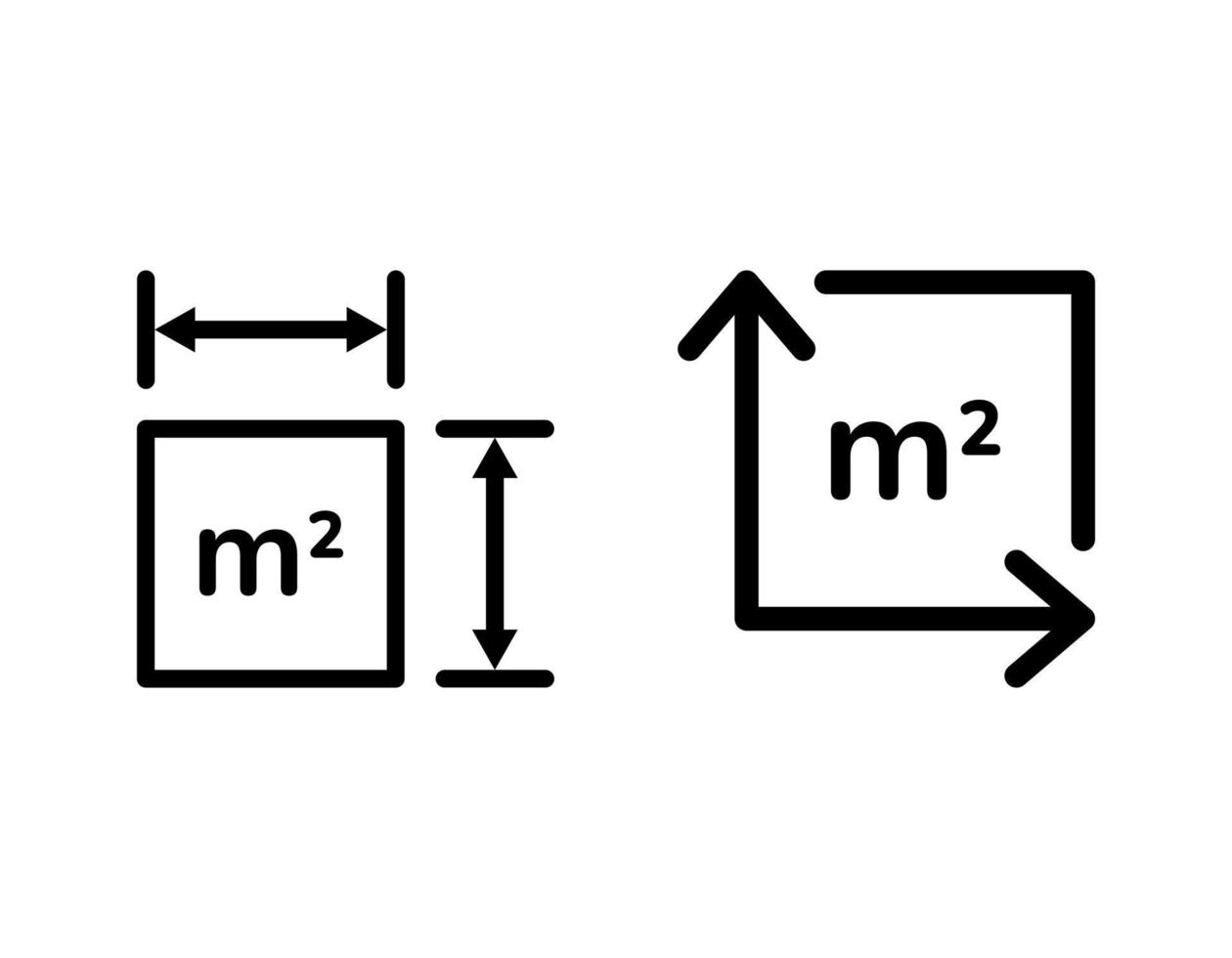 icono de vector de área m2