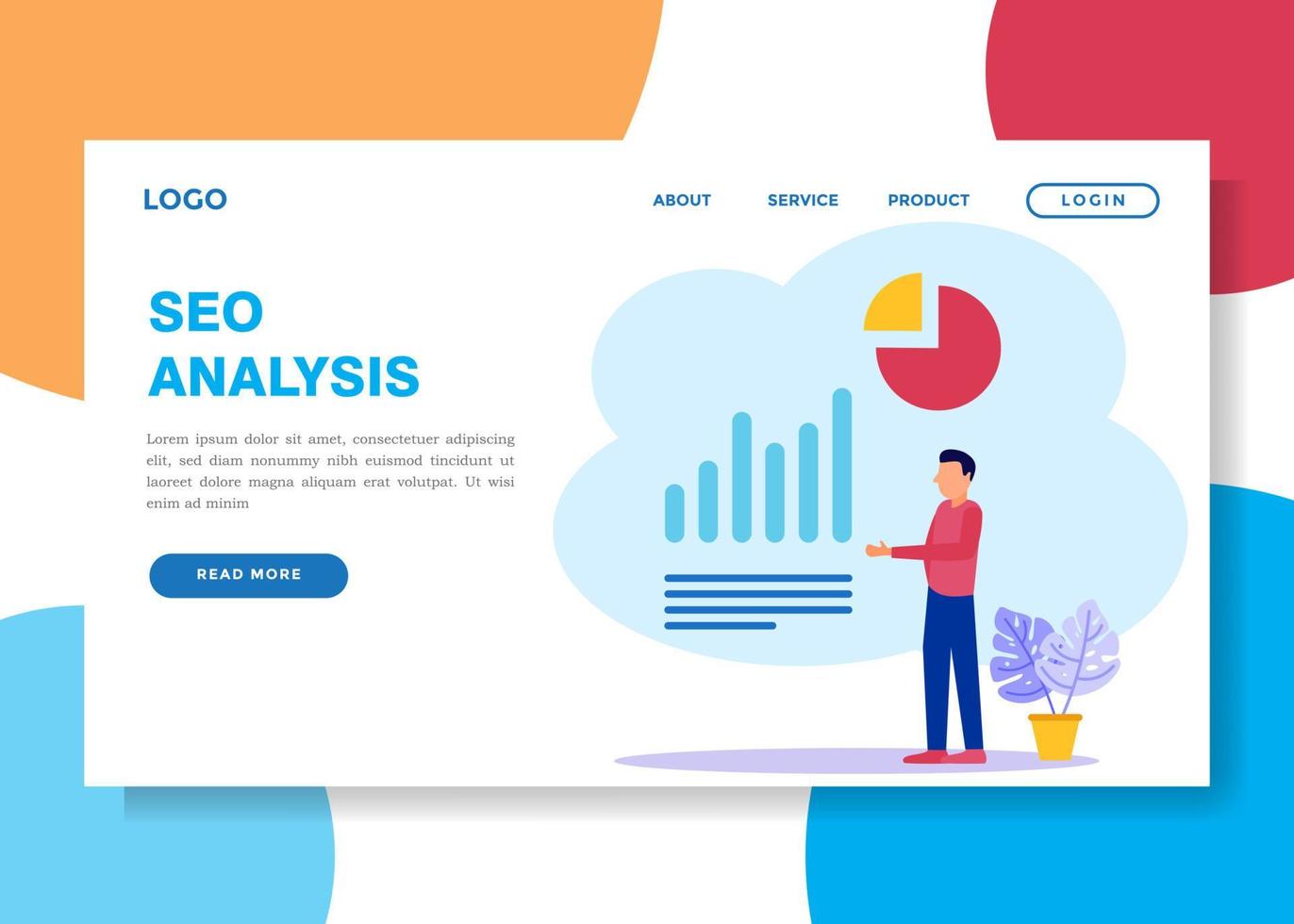 Illustration vector graphic cartoon character of seo analysis