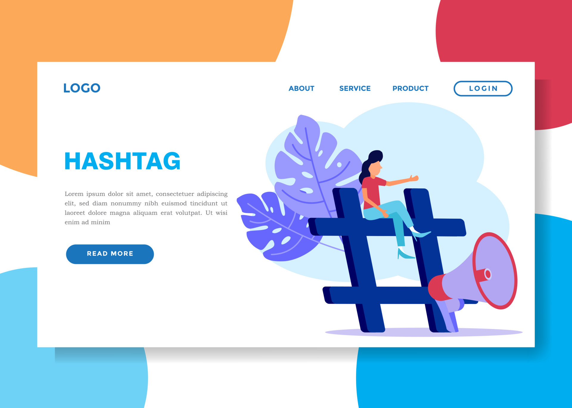 Illustration vector graphic cartoon character of hashtag 7128235 Vector