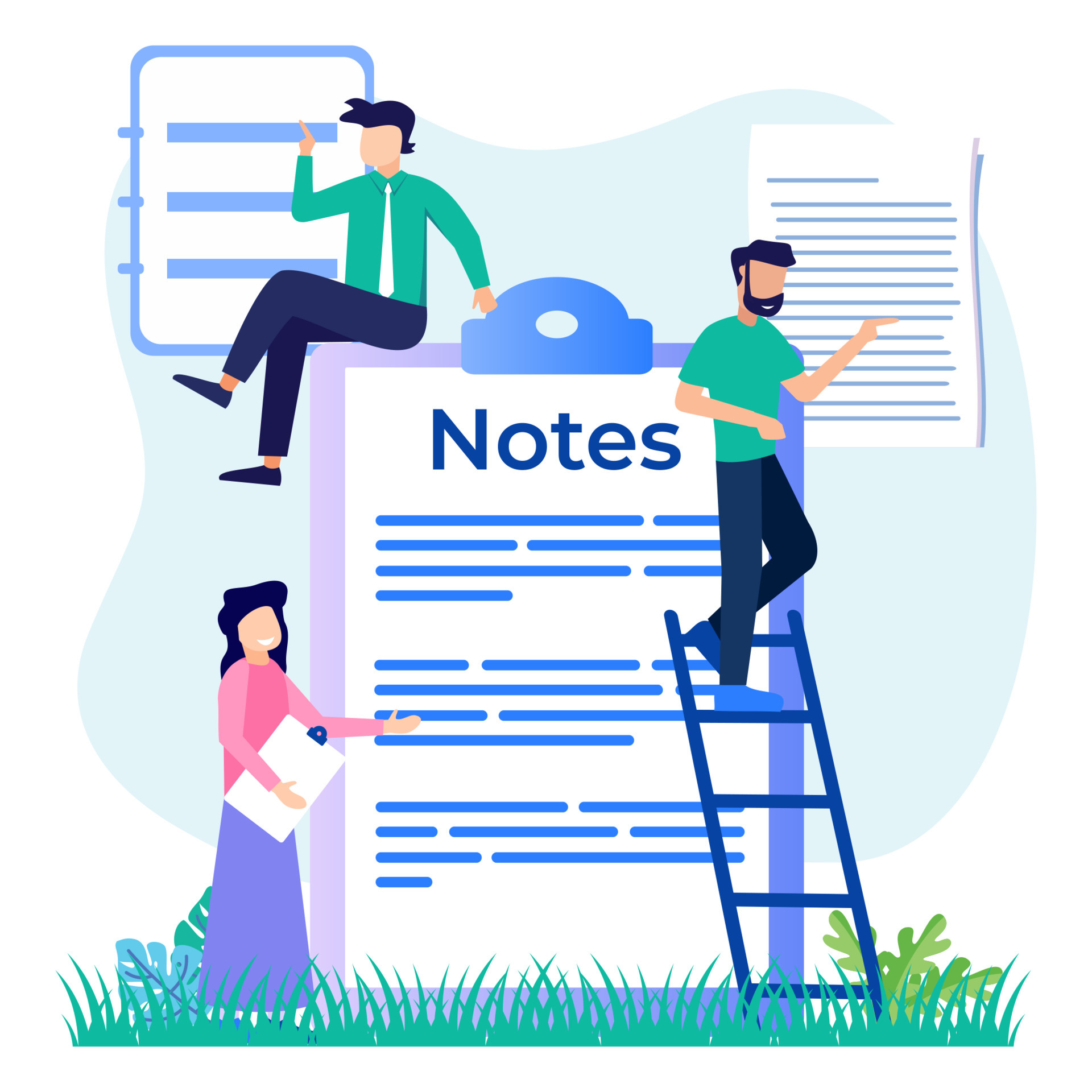 Illustration vector graphic cartoon character of paper notes for