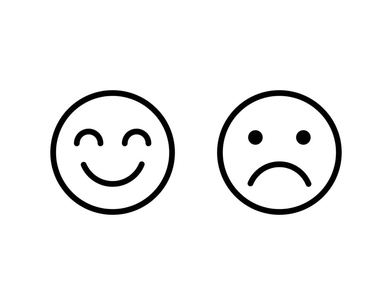 icono de emoticon feliz y triste vector