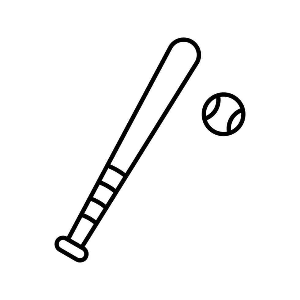 icono de vector de bate de béisbol y softbol