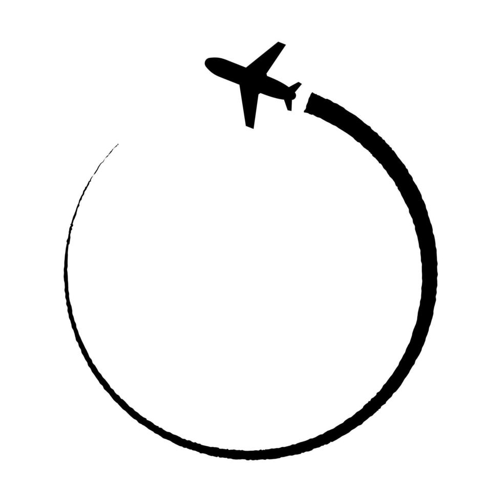 icono de vector de avión de maniobra circular